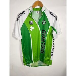 Santini SMS Ireland Cycling Jersey Mens XXL Green White Skoda Shamrock Zip Top